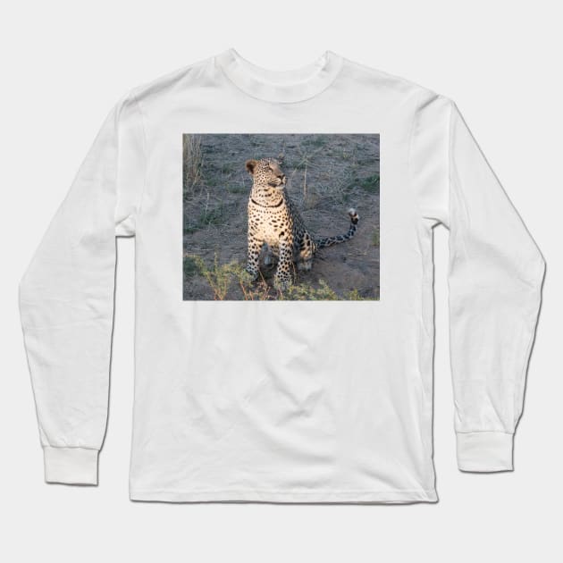 Watchful leopard cub Long Sleeve T-Shirt by HazelWright